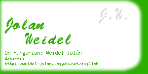 jolan weidel business card